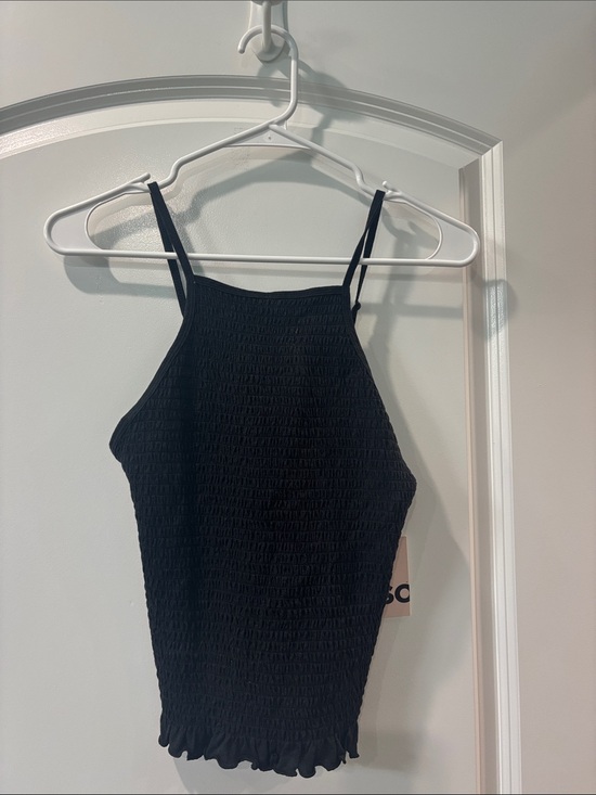 SO Tops - Black Smocked Tank Top
